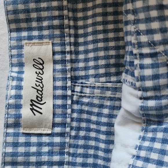 Madewell Stretch Gingham Mini Skirt Size 24 - Picture 3 of 6